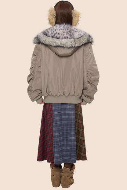 Leopard Print Hooded Jacket