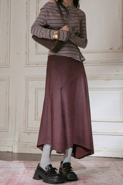 Soft Gray and Yellow Striped Knitted T-Shirt