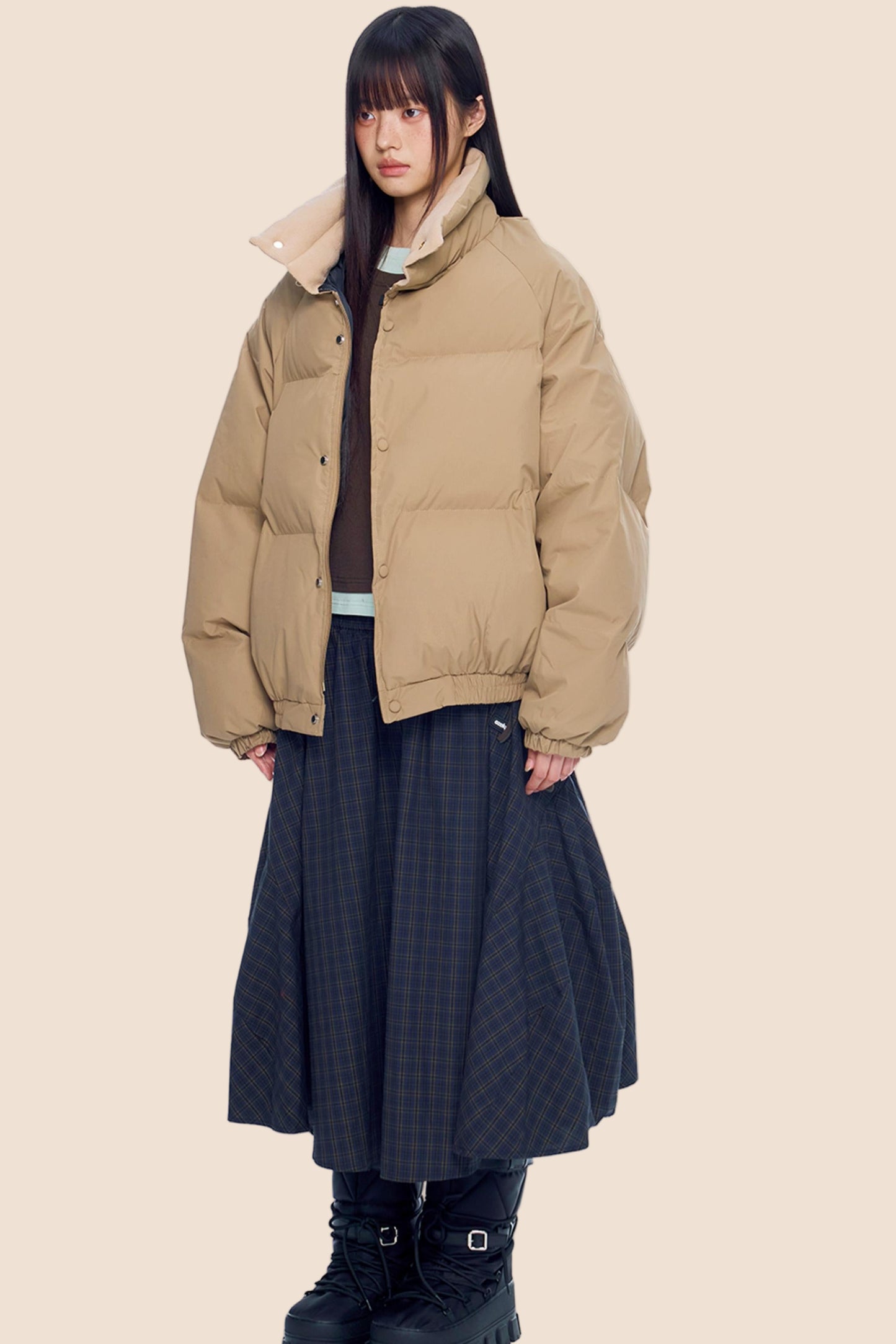Color-Blocked Cotton Winter Jacket