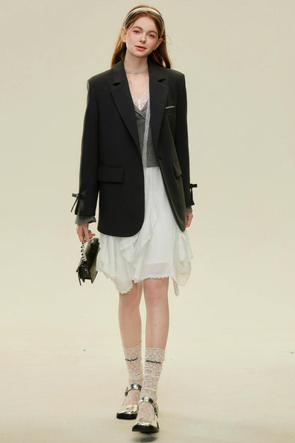 Irregular Lace Bustier A-Line Skirt