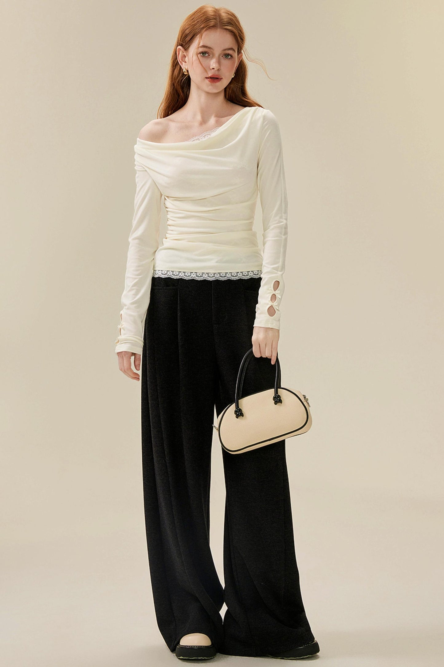 Swing Neck Lace Knit Top