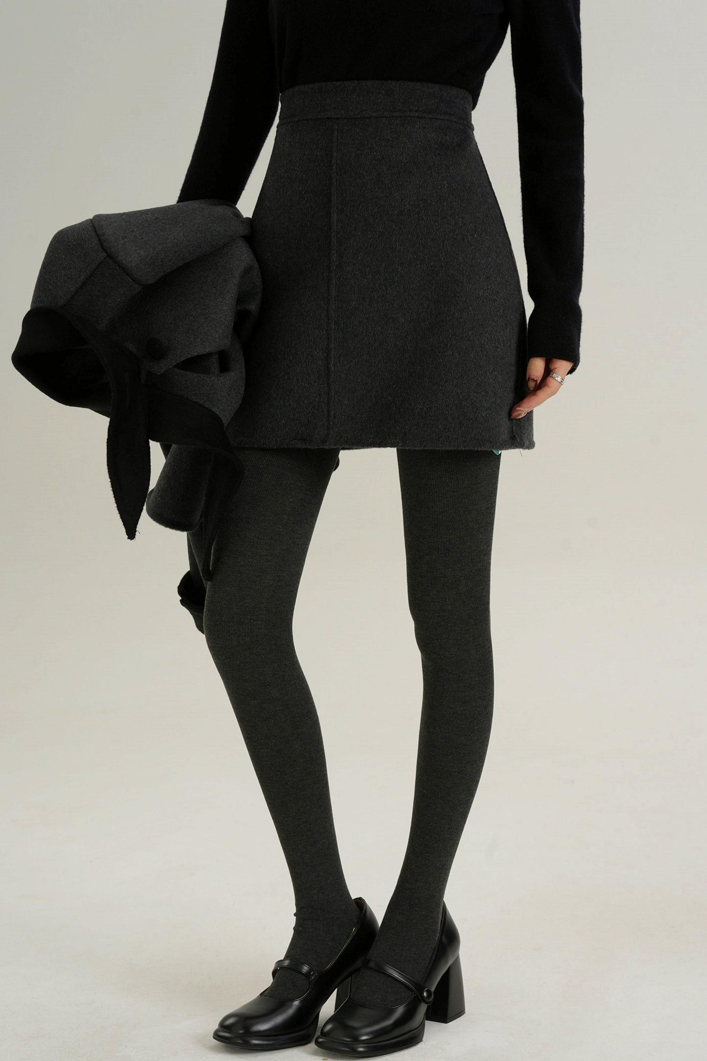 Sophisticated Two-Piece Wool Fashion Coat Set