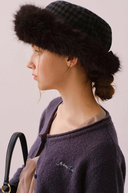 Reversible Faux Fur Beret