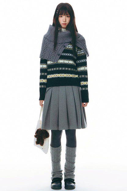 Winter Atmosphere Cable Shawl