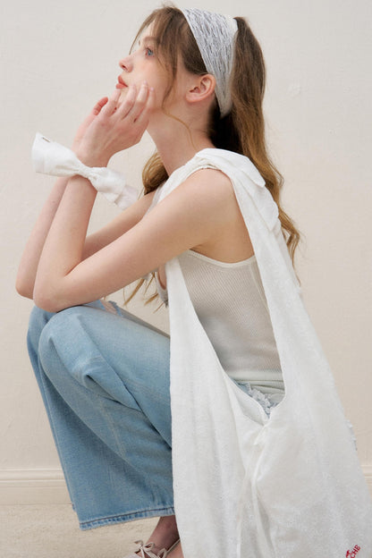 Lace Patchwork Knit Suspenders