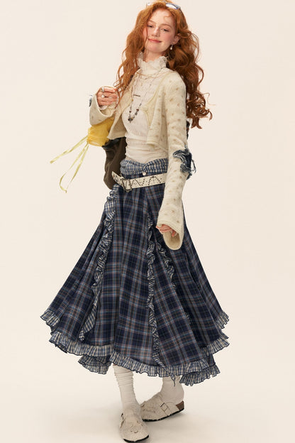 Star Patch Cropped Sweater Jacket