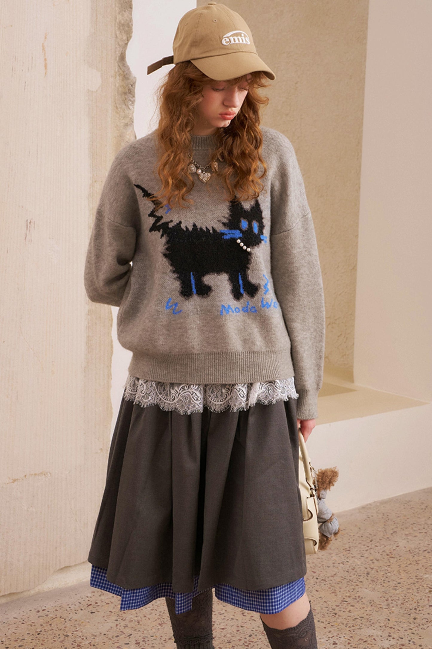 Pearl Kitten Pullover Top