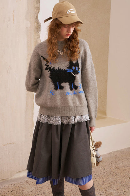 Pearl Kitten Pullover Top