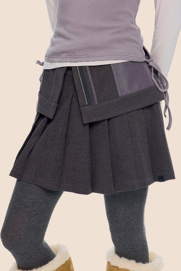 Woolen Pleated Skirt