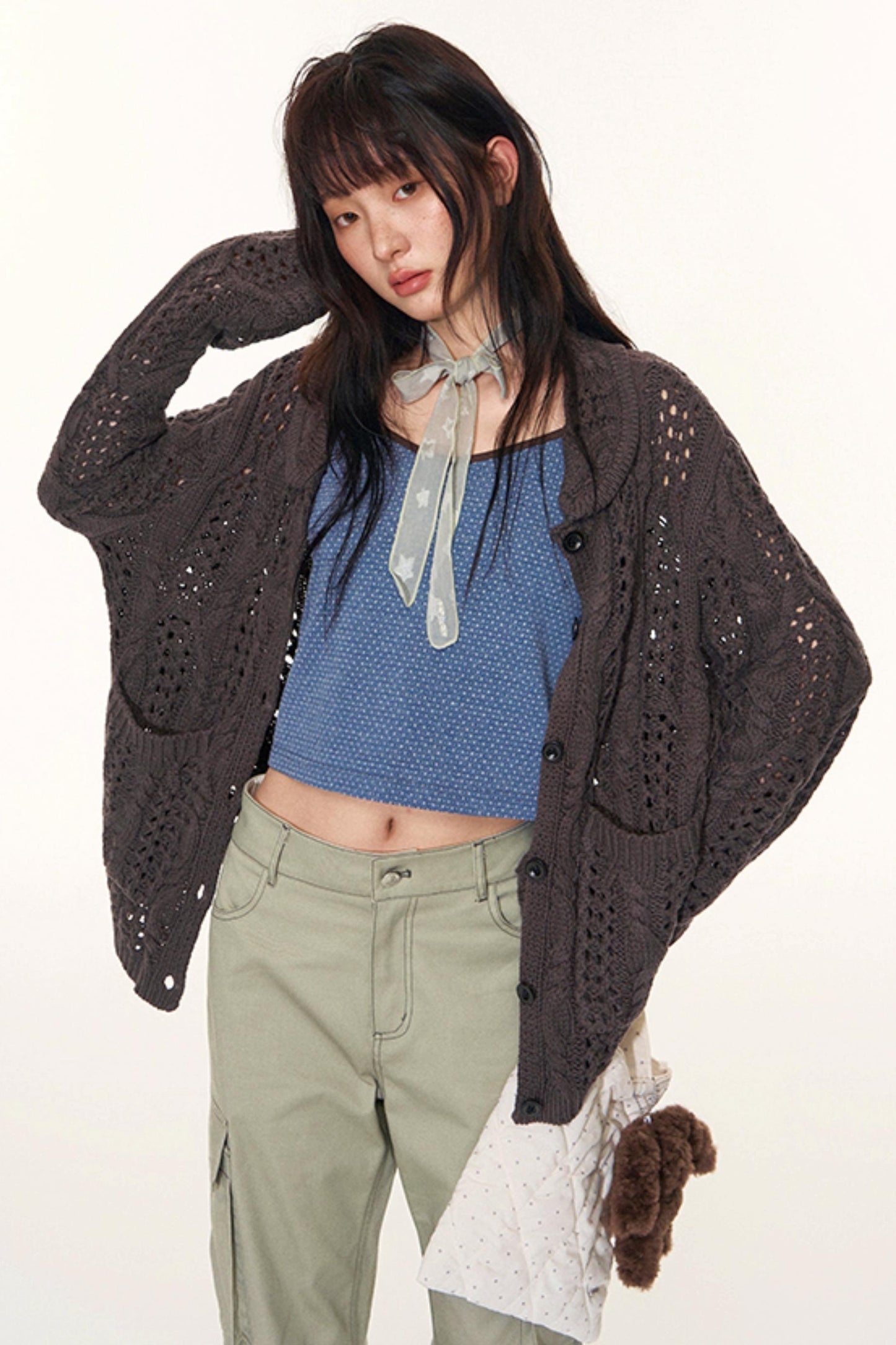 Vintage Petal Collar Cardigan