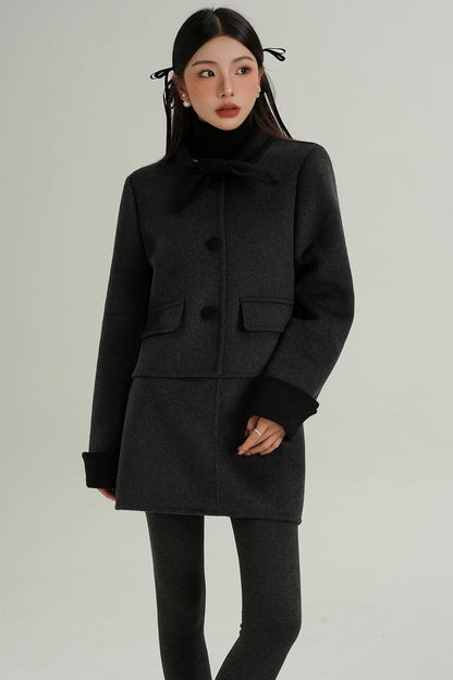 Sophisticated Two-Piece Wool Fashion Coat Set