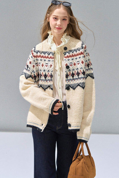 Luxury Fair Isle Sweater Jacket