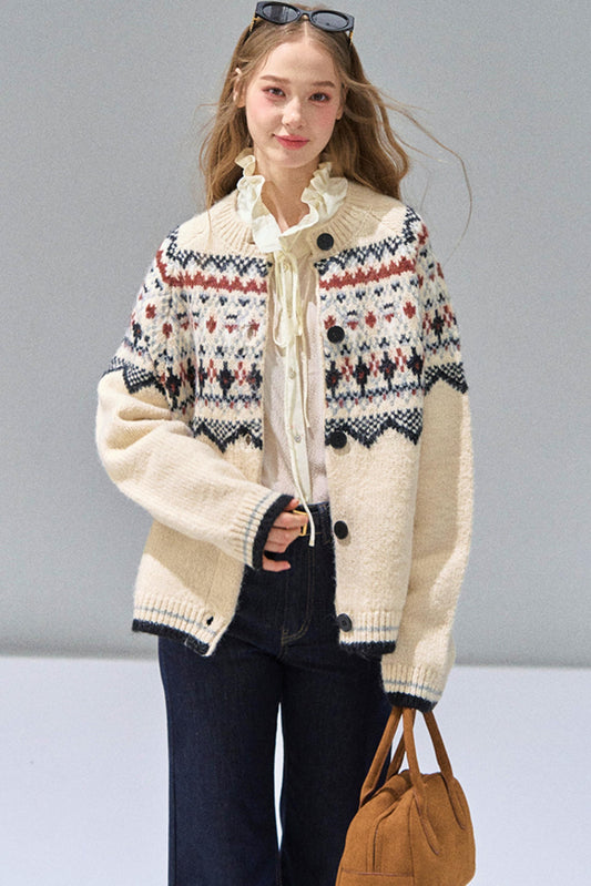 Luxury Fair Isle Sweater Jacket