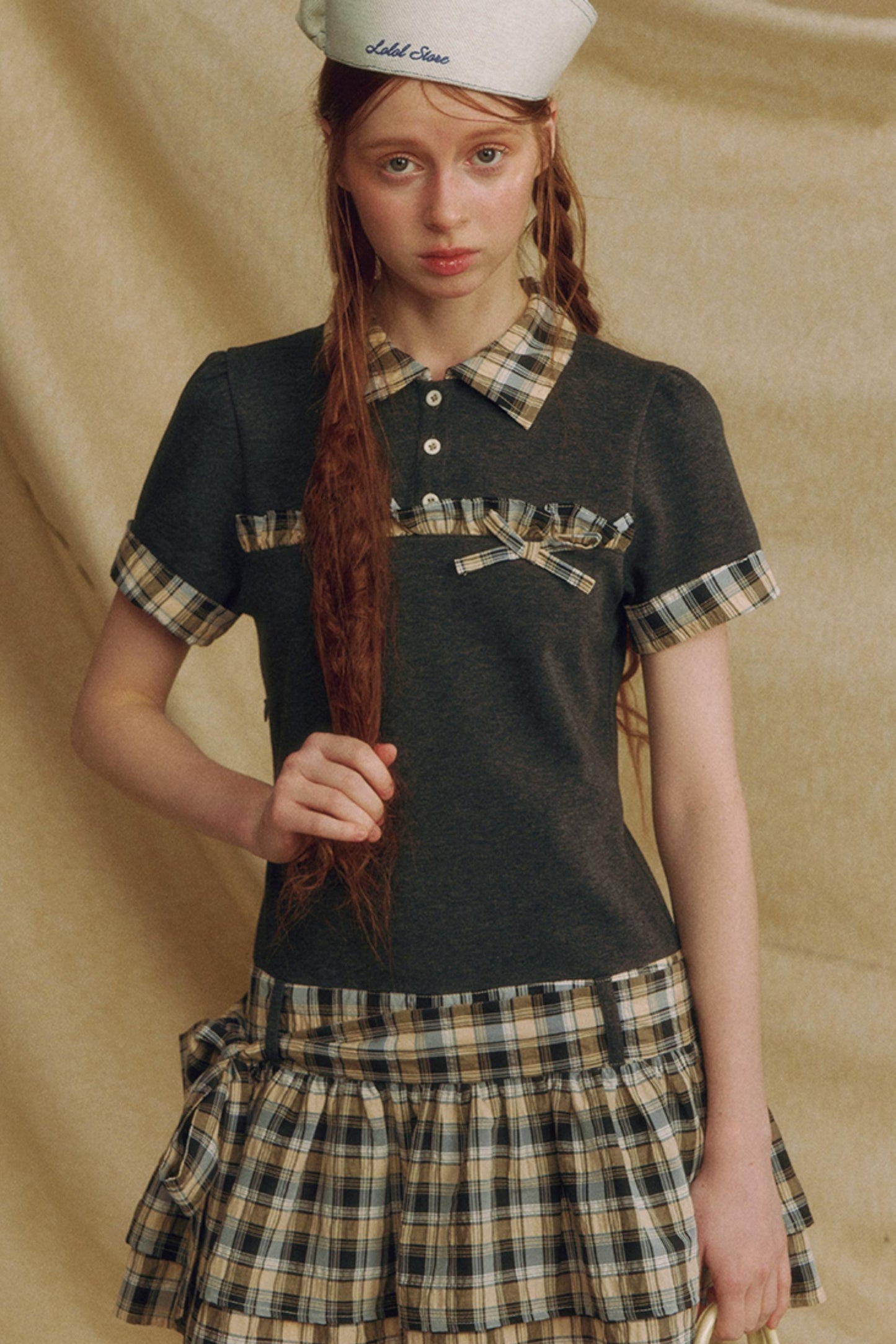 Color Block Bubble Sleeve Dress