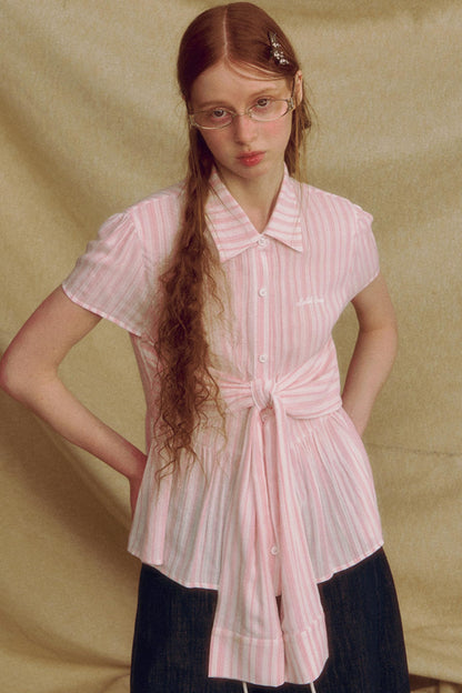 Chic Plaid Bow Tie Blouse