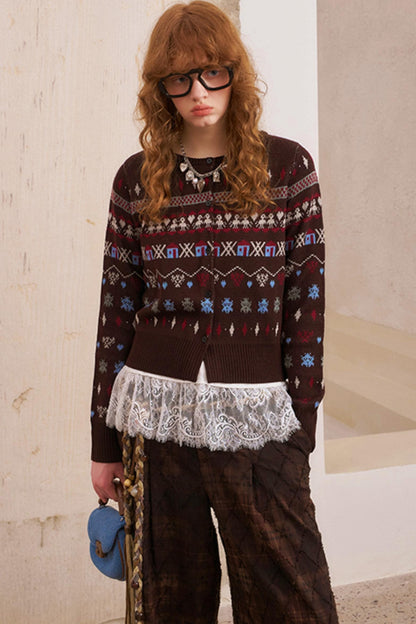 Fair Isle Jacquard Winter Cardigan