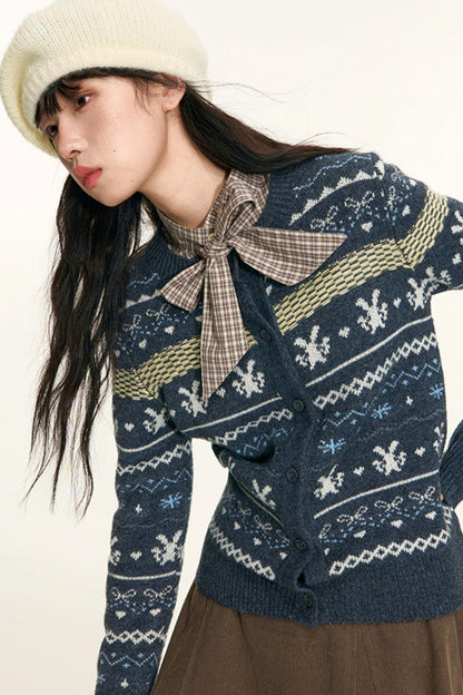 Fair Isle Vintage Wool Cardigan Set-Up