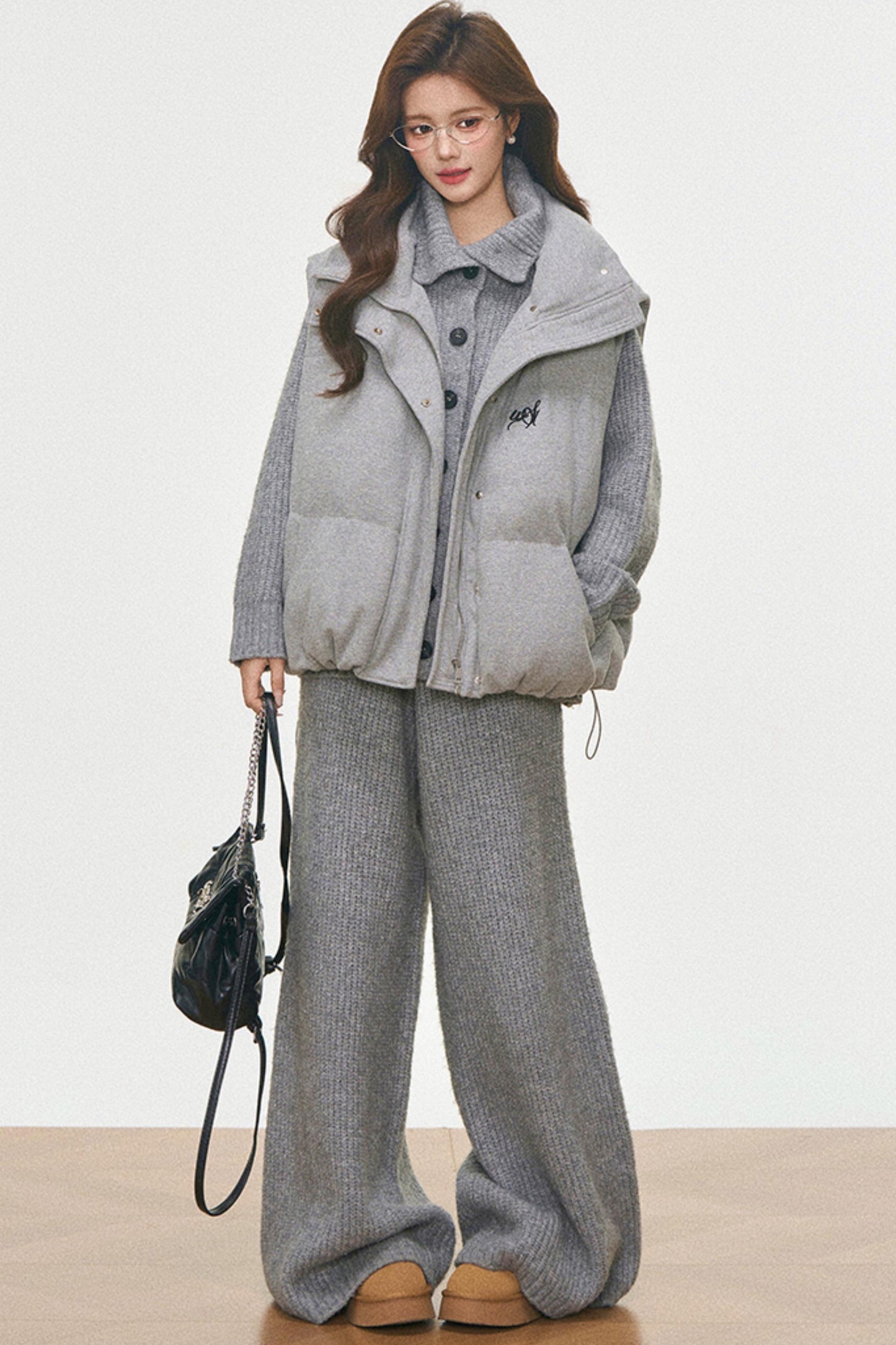 Knitted Vest And Coat Set-Up