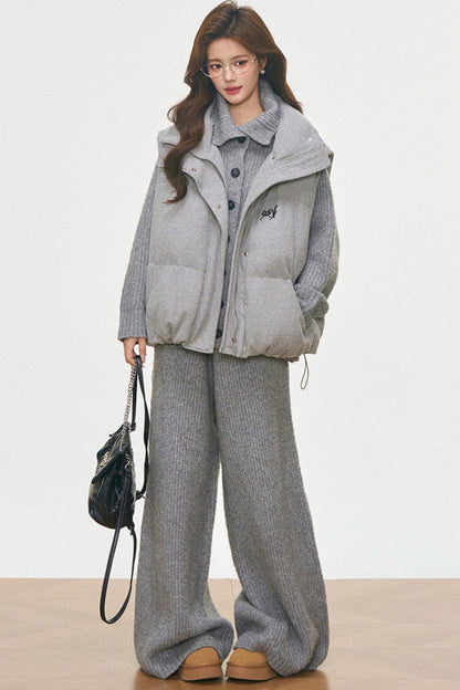 Knitted Vest And Coat Set-Up