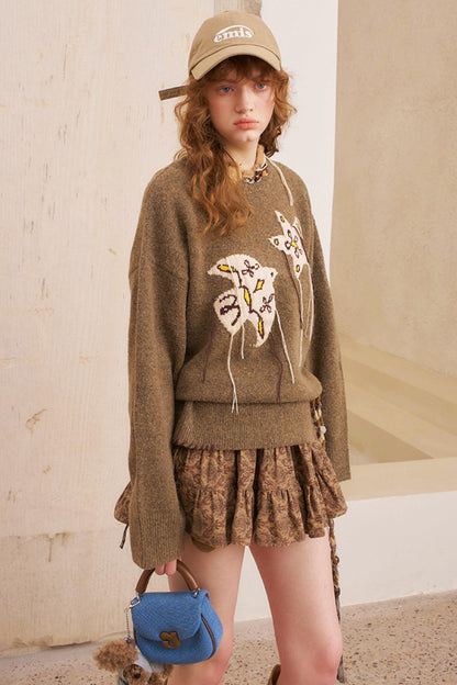 Star Fringe Long Sleeve Sweater