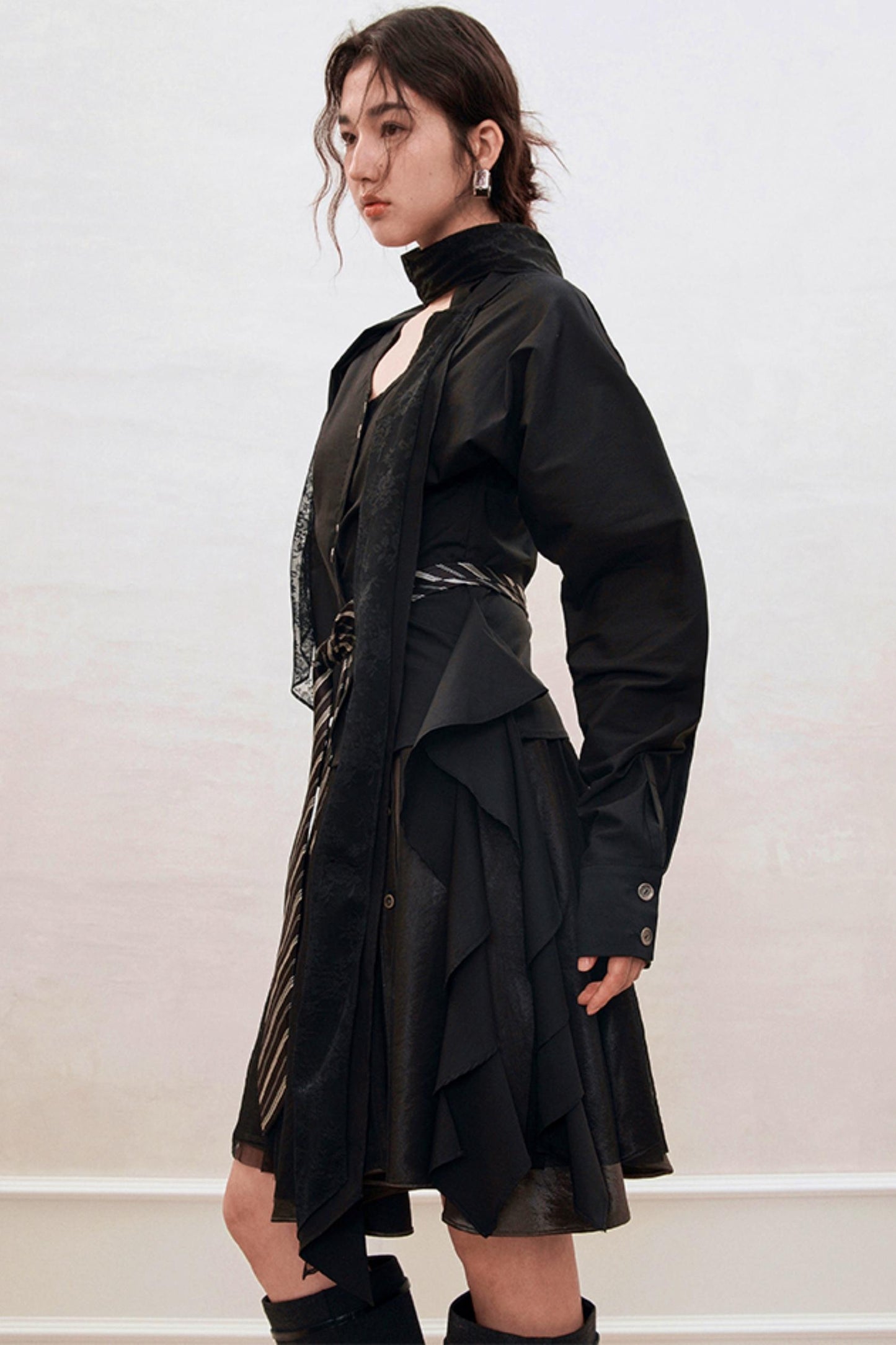 French Style Waist Cinched Shirt Set-Up