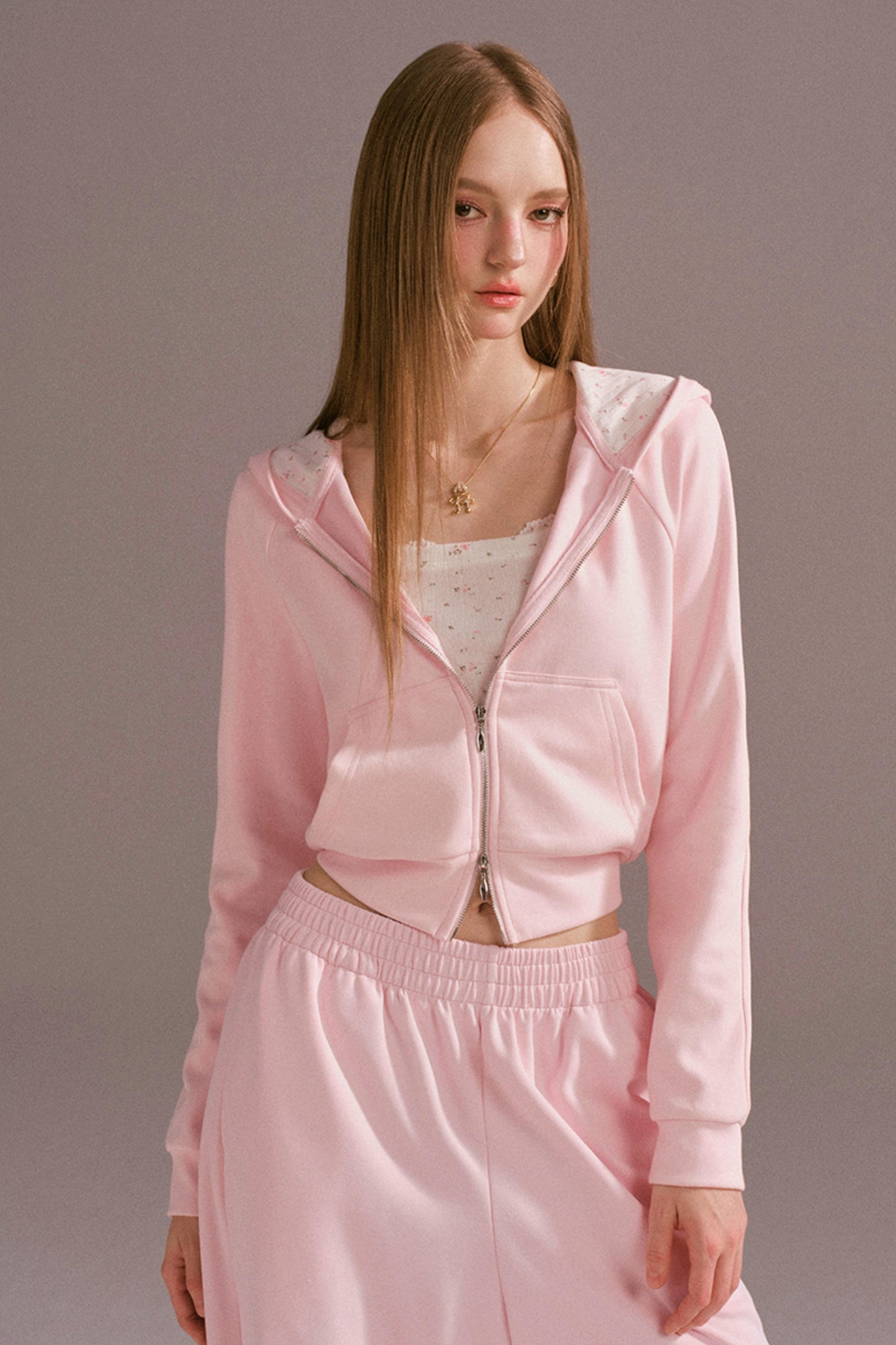 Spice Girl Hooded Knitted Cardigan Set-Up