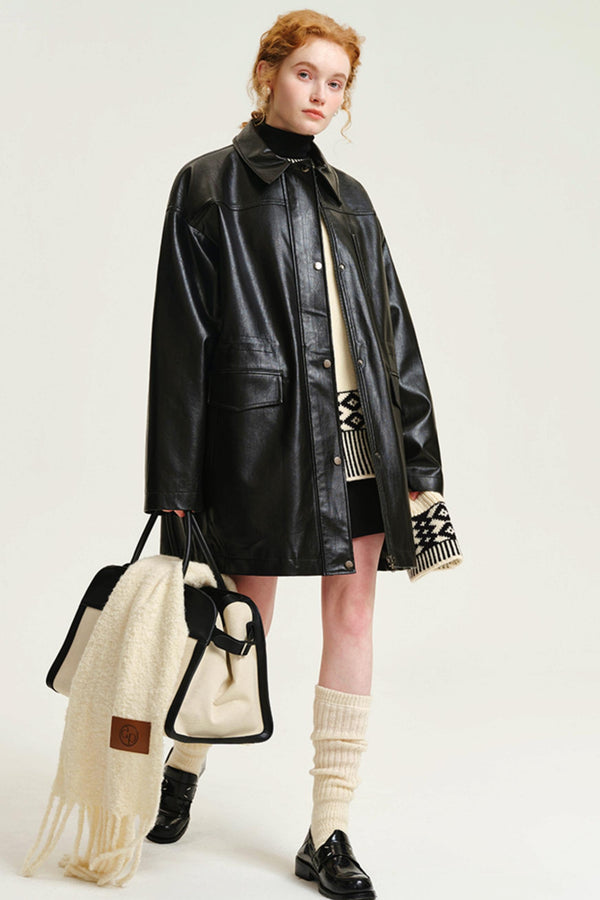 Elegant PU Leather Jacket