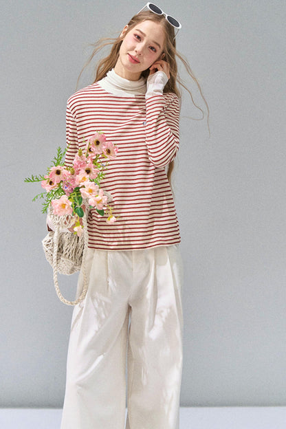Striped Knitted Base Layer T-Shirt