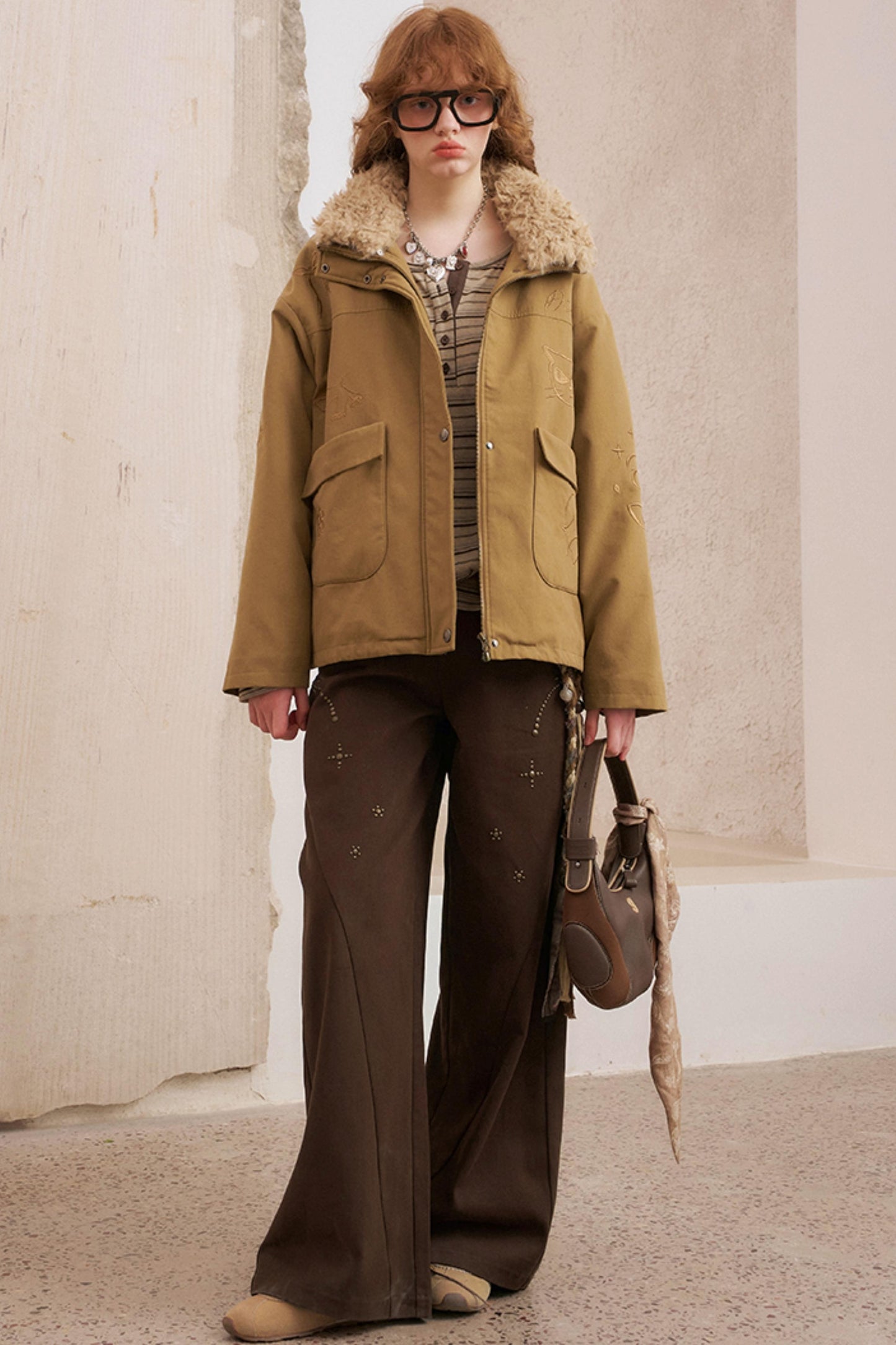 Hot Diamond Loose Wide-Leg Pants