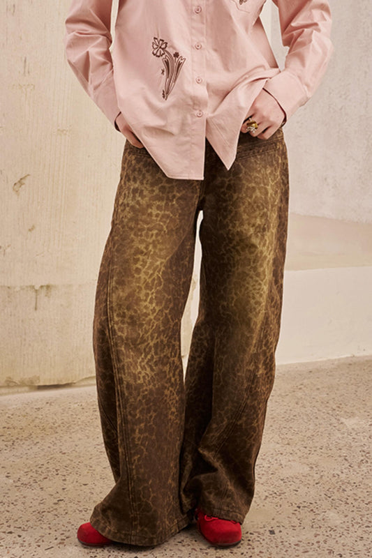 Fall Leopard Split Pants