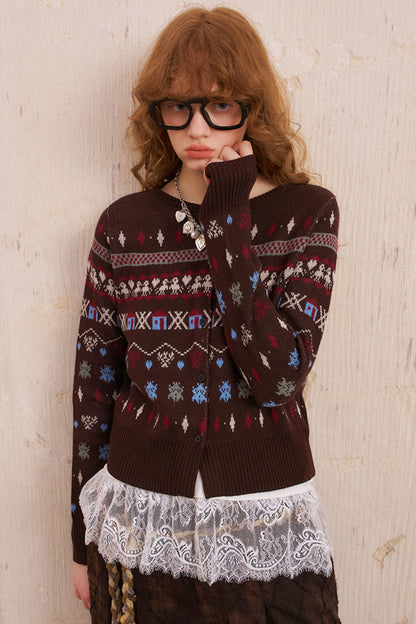 Fair Isle Jacquard Winter Cardigan