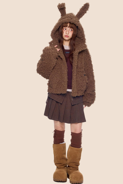 Woolen Pleated Skirt