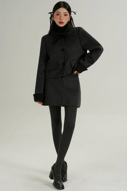 Sophisticated Two-Piece Wool Fashion Coat Set