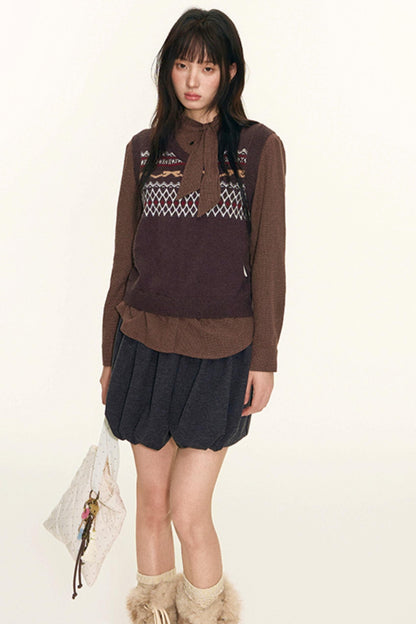 Brushed Flower Bud Culotte Pants