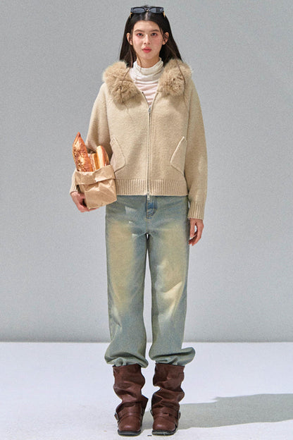 Luxury Knit Hooded Jacket