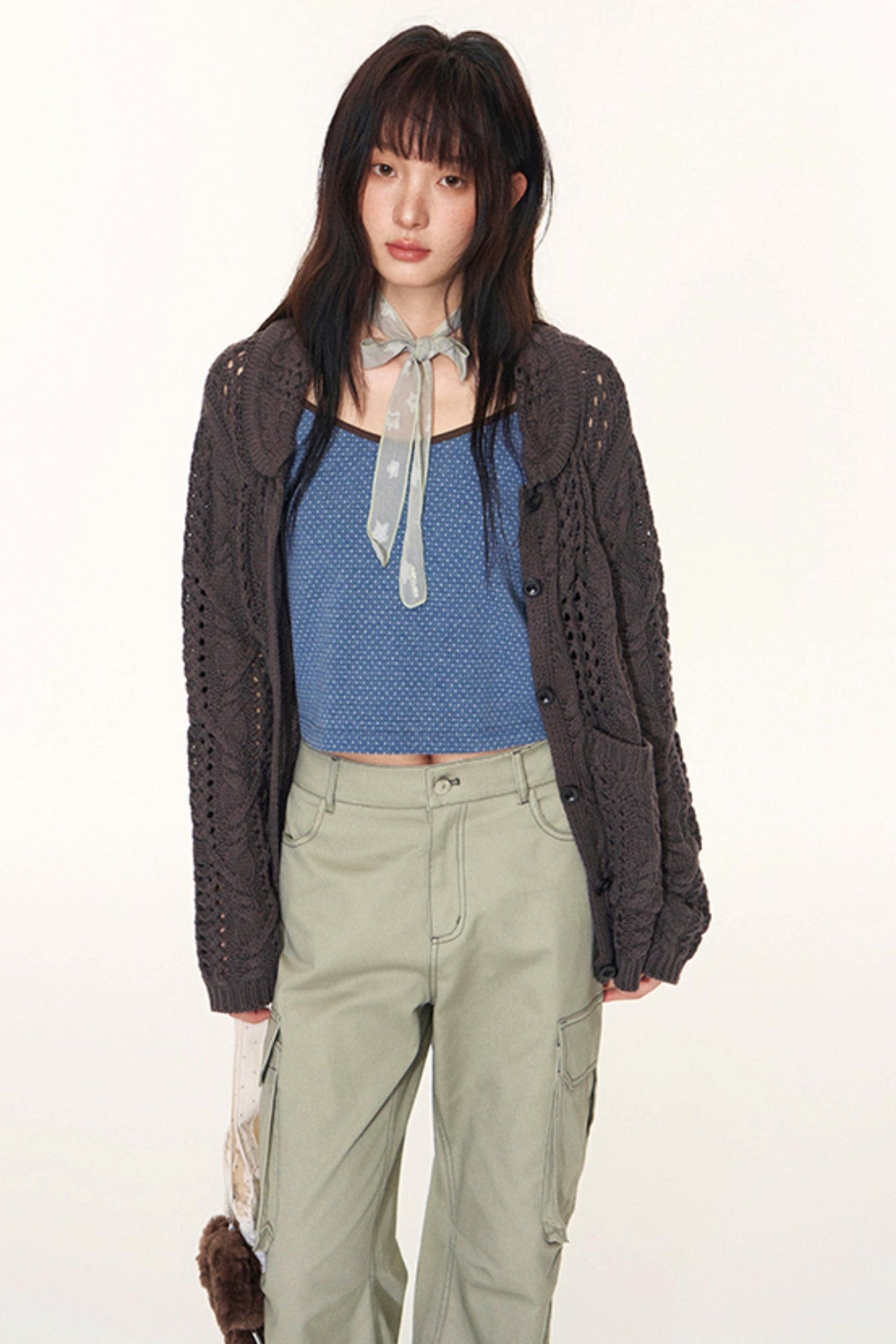 Vintage Petal Collar Cardigan