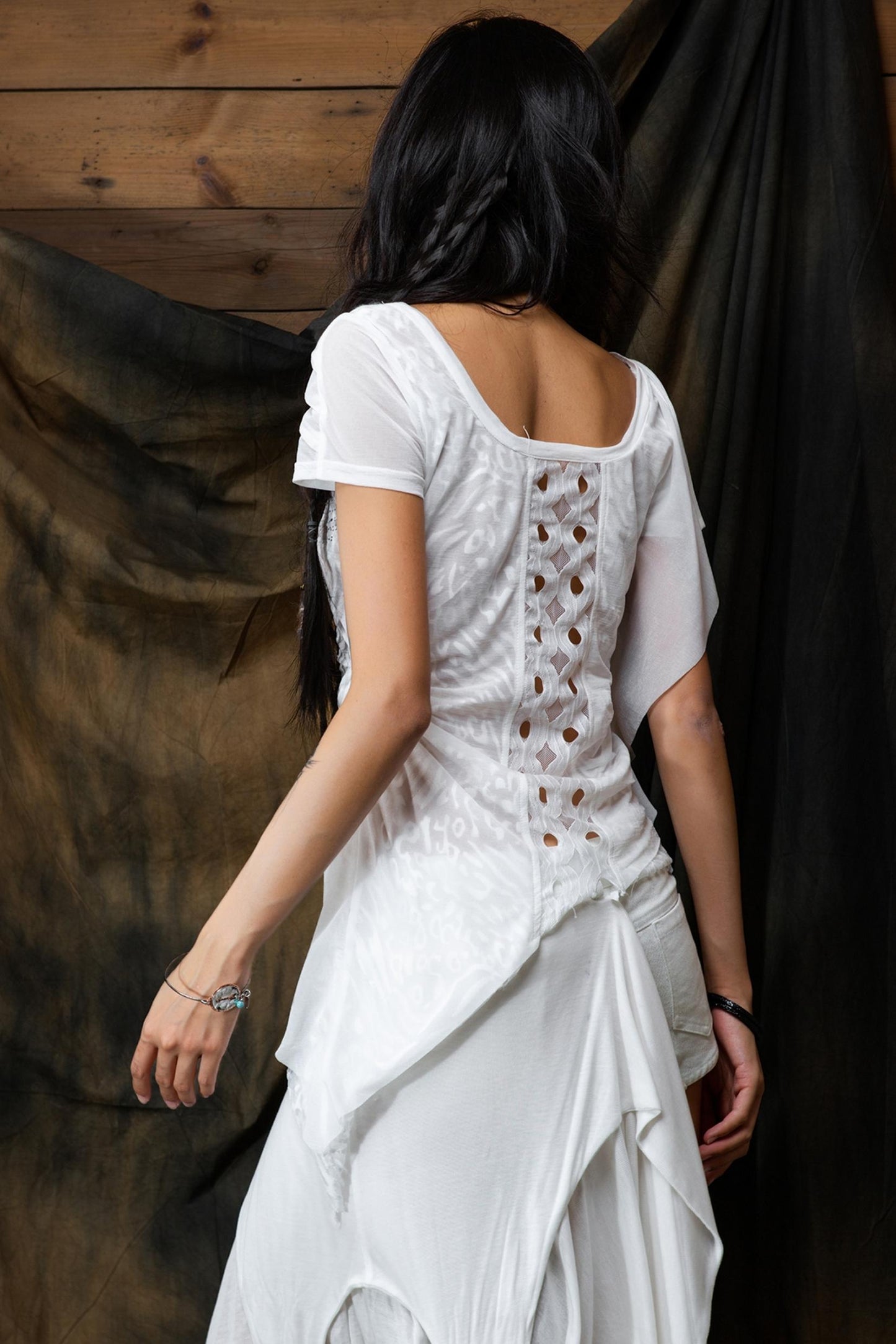 White-Black Diamond Top