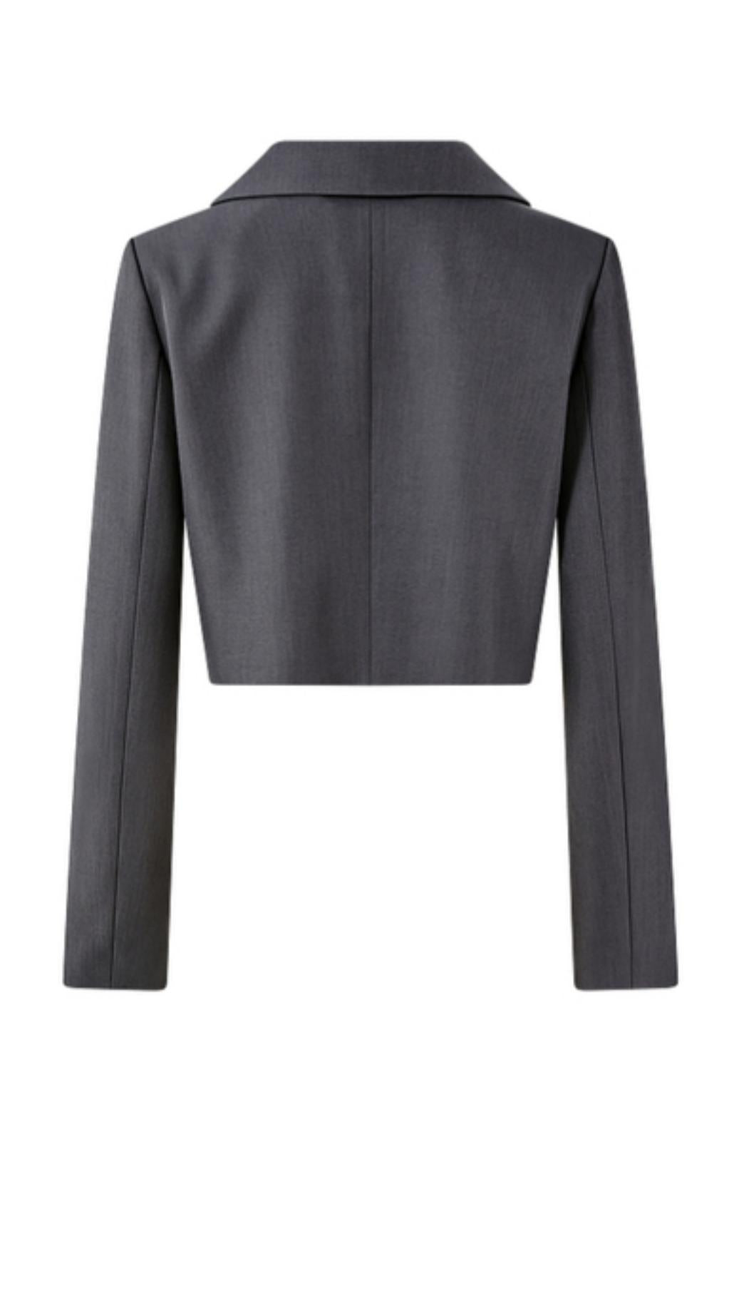 Autumn Gray Blazer Suit Set-Up