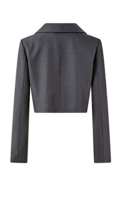 Autumn Gray Blazer Suit Set-Up