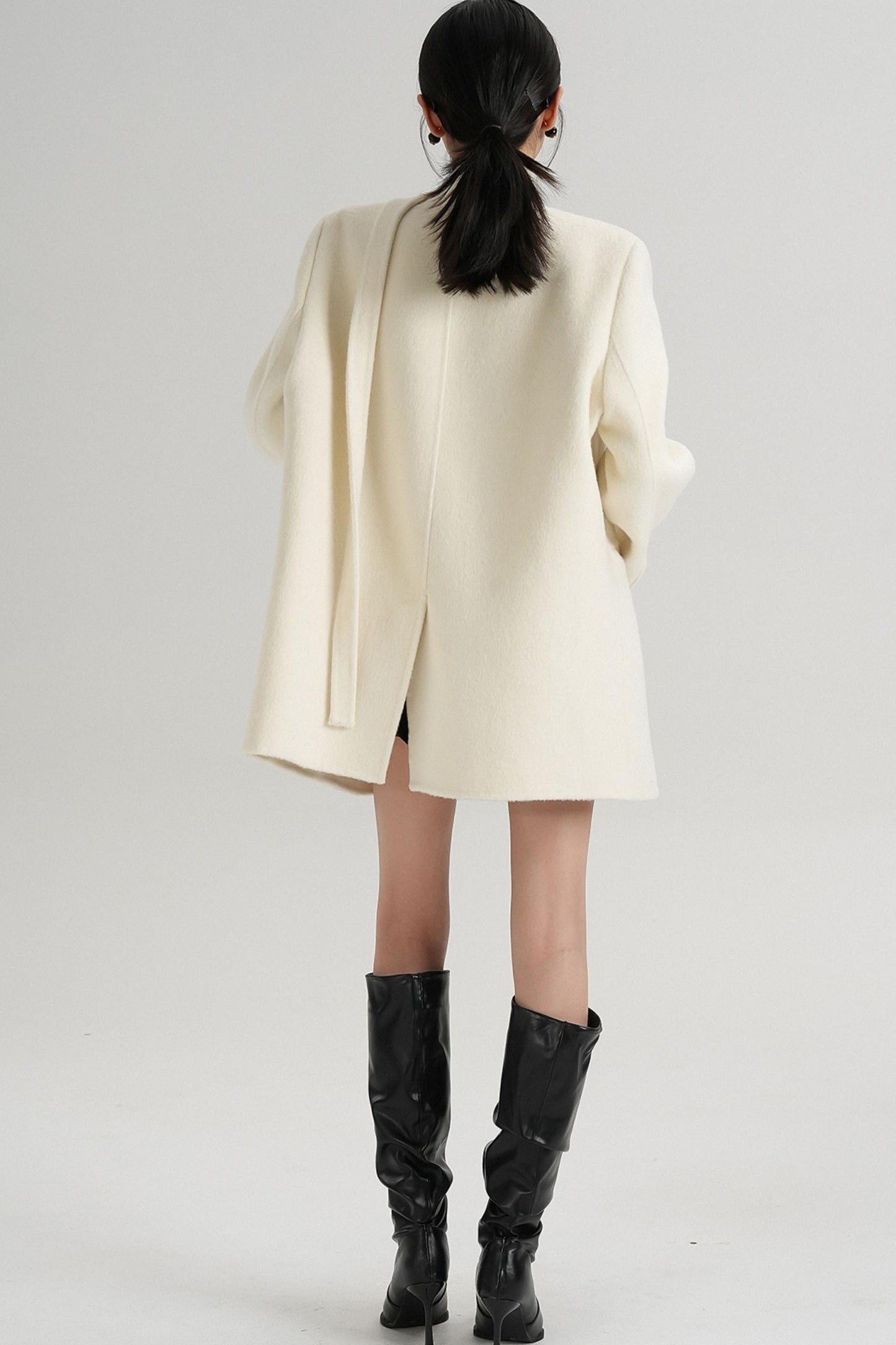 Elegant Mid-Length Wool Suit Coat