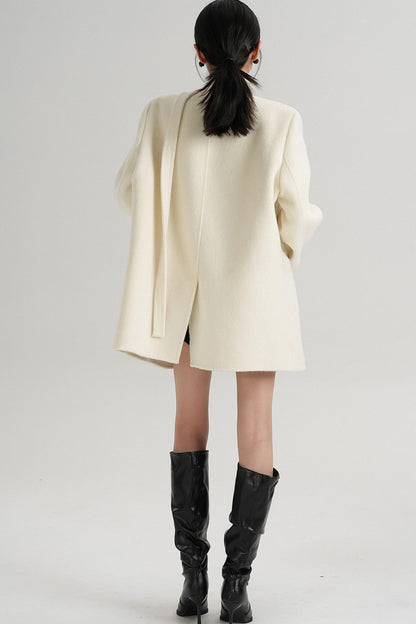 Elegant Mid-Length Wool Suit Coat