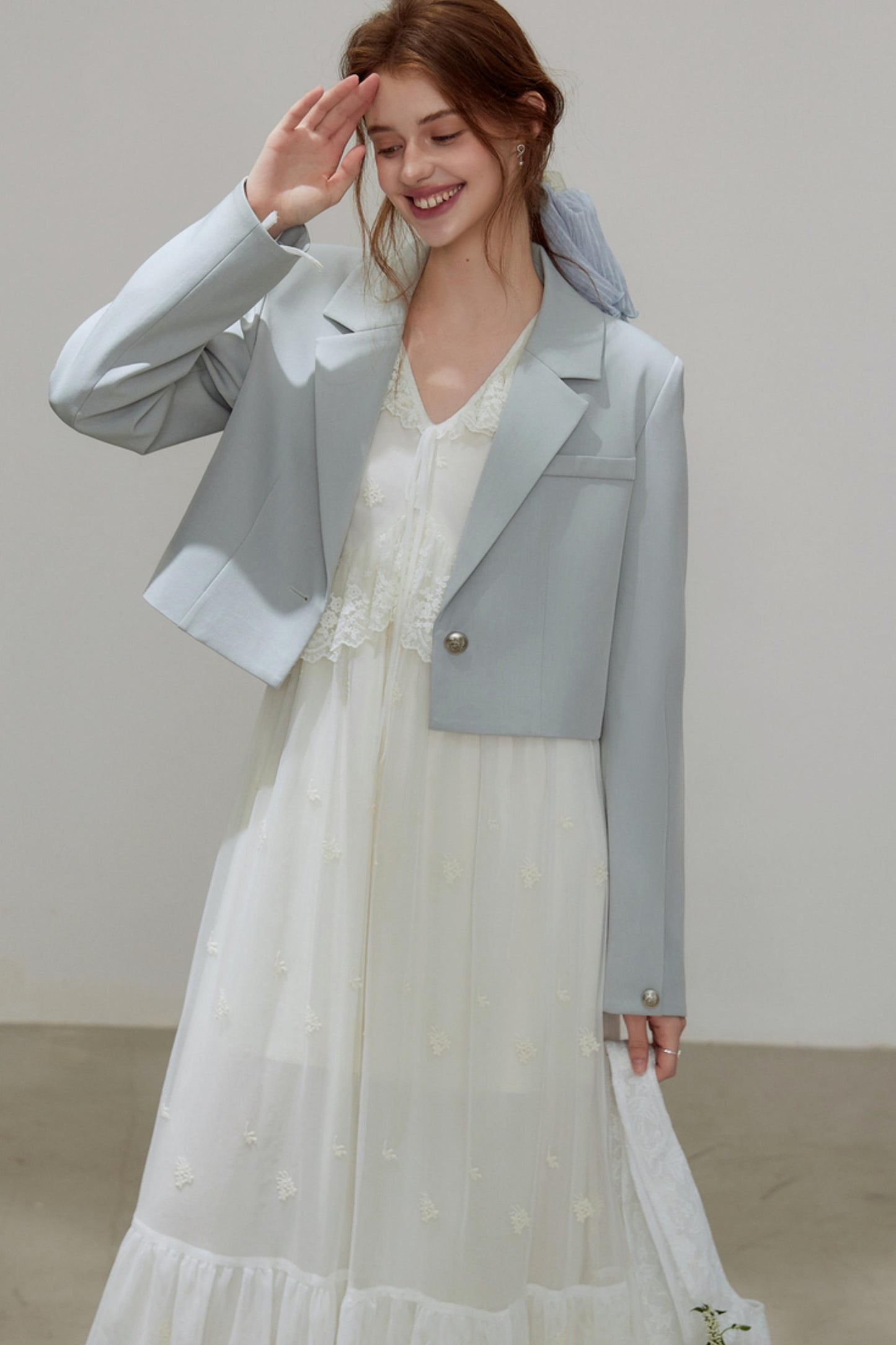 Autumn Gray Blazer Suit Set-Up