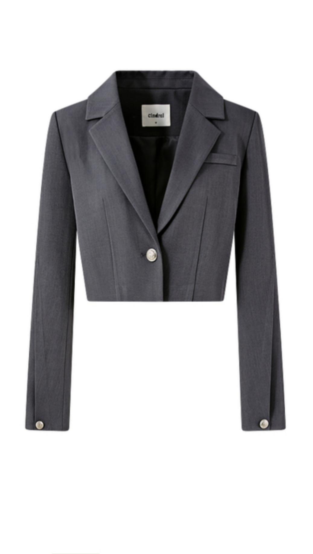 Autumn Gray Blazer Suit Set-Up
