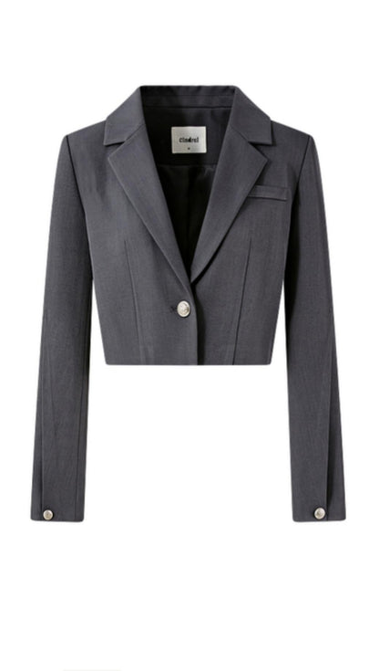 Autumn Gray Blazer Suit Set-Up
