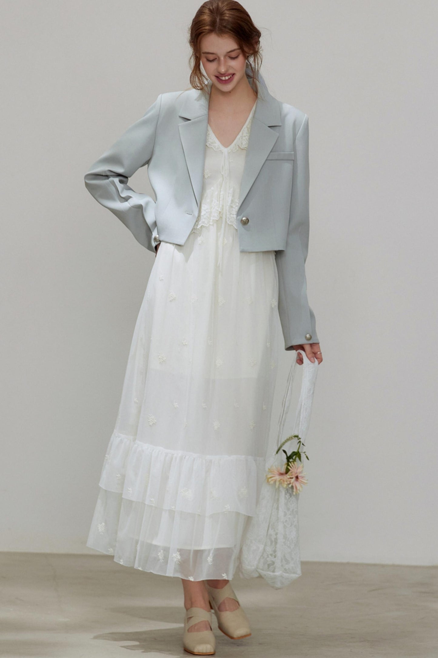 Autumn Gray Blazer Suit Set-Up