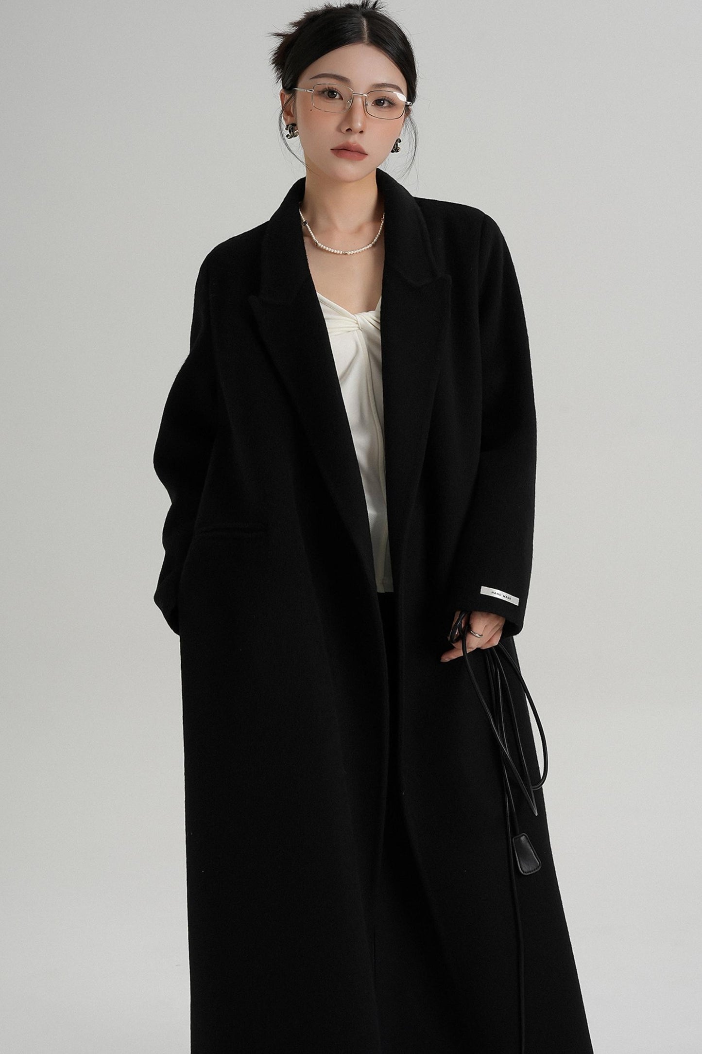 Lace-Up Wool Coat