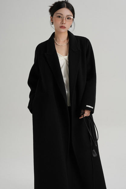 Lace-Up Wool Coat