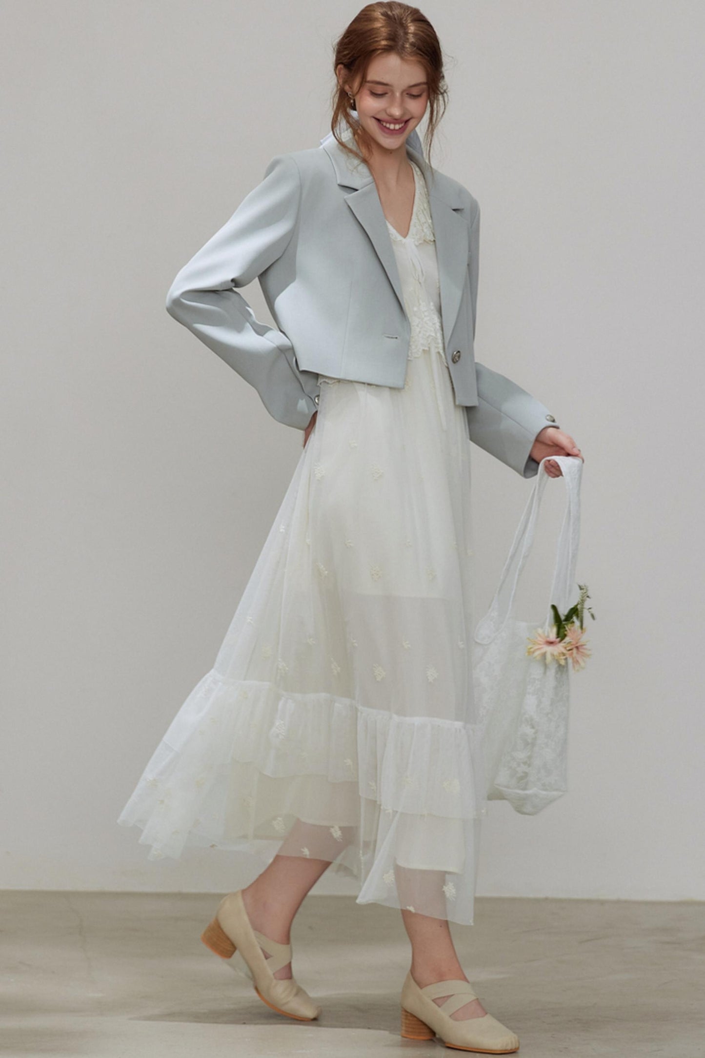 Autumn Gray Blazer Suit Set-Up