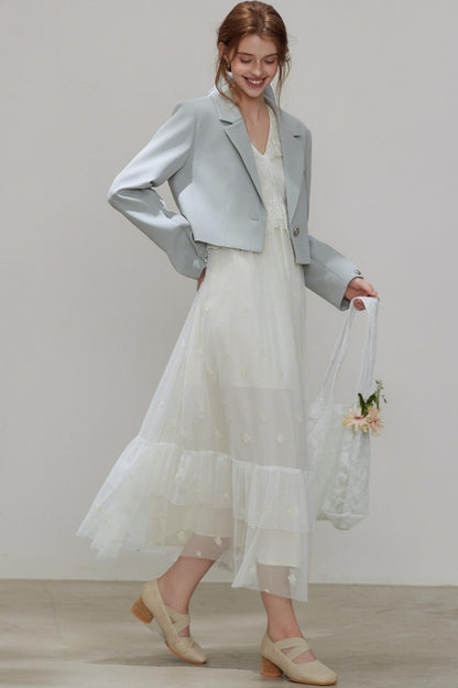 Autumn Gray Blazer Suit Set-Up