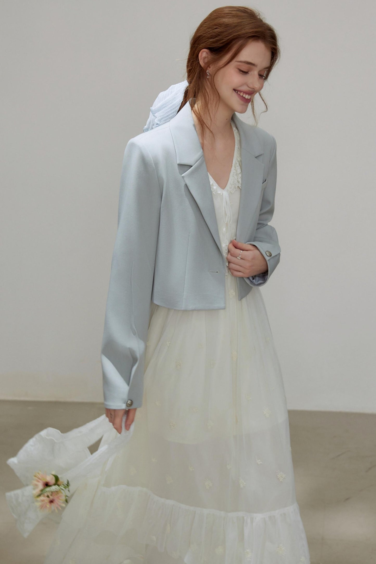 Autumn Gray Blazer Suit Set-Up